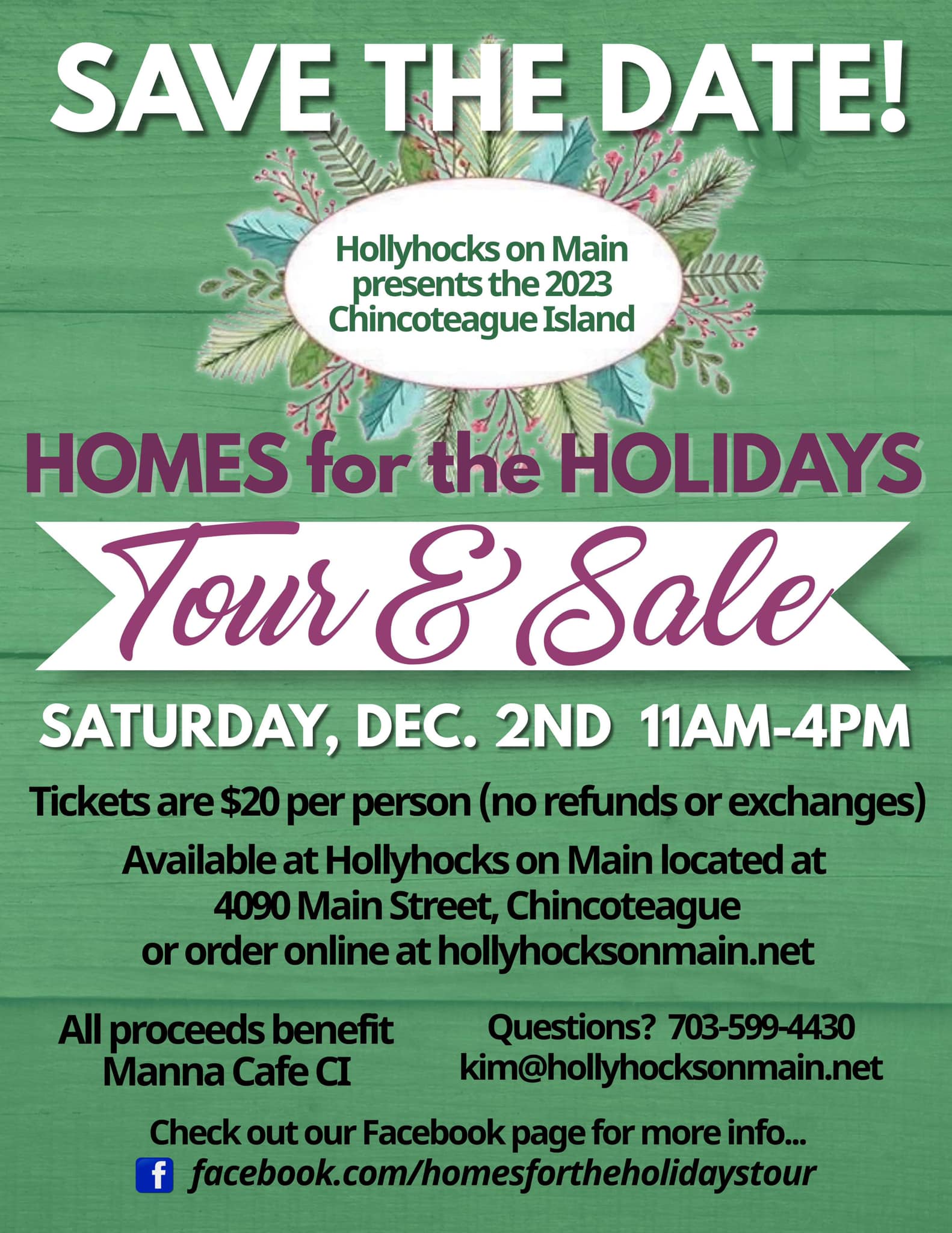 Homes for the Holidays tour and sale on Sat., Dec 2 11a-4p.